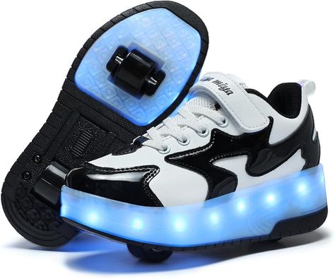 Amazon.com | Nsasy Roller Shoes Girls Boys Wheel Shoes Kids Roller Skates Shoes LED Light Up Sneaker Can Charge for Children Christmas Birthday Best Gift | Sneakers Wheel Shoes, Bee Birthday Cake, Skates Shoes, Kids Roller Skates, Kids Skates, Unicorn Slippers, Roller Skate Shoes, Roller Shoes, Light Up Sneakers