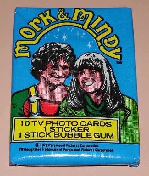 Mork And Mindy, Bubble Gum Cards, Mork & Mindy, Card Stickers, 80th Anniversary, Collectible Trading Cards, Photo Stickers, Collector Cards, Robin Williams