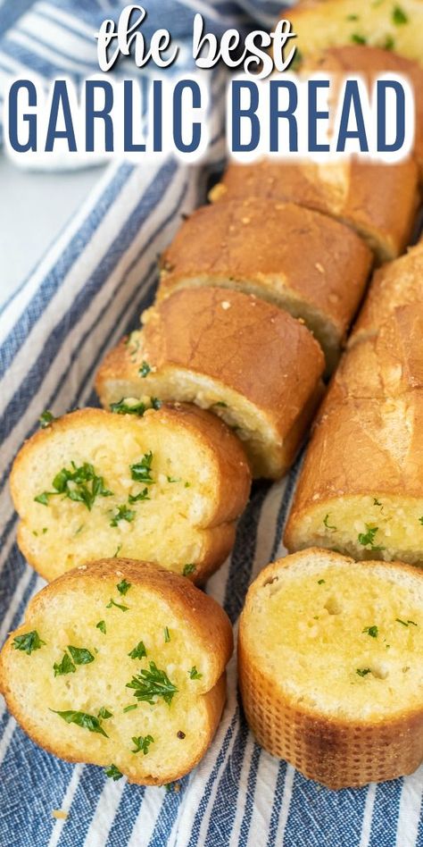 Garlic Bread Chips, Baked Garlic Bread Oven, Garlic Bread Slices, Garlic Toast With Bread In Oven, Home Made Garlic Bread Recipe Homemade, How To Make Garlic Bread, Garlic Bread Ideas, French Bread Garlic Bread, Simple Garlic Bread