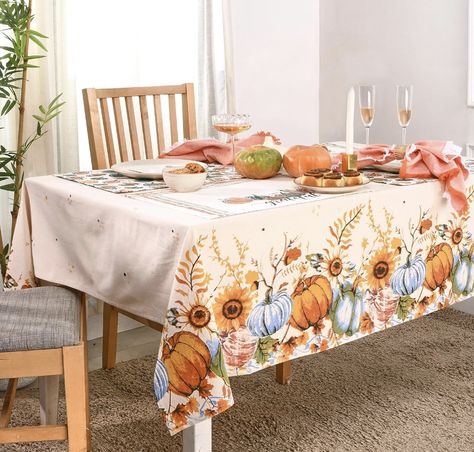 Checkered Decor, Thanksgiving Tablecloth, Fall Tablecloth, Alternative Decor, Tafel Decor, Vintage Room Decor, Hosting Thanksgiving, Rectangle Tablecloth, Tablecloth Fabric