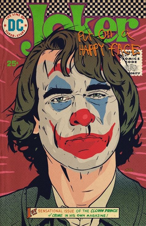 The Joker 2019, Joker Arthur Fleck, Put On A Happy Face, Doflamingo Wallpaper, Arthur Fleck, Joker Poster, Joker Artwork, Comic Poster, Film Posters Vintage