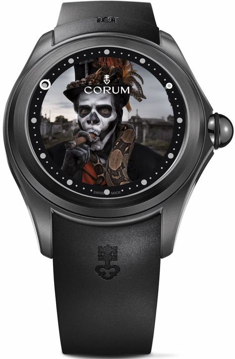 @corumwatches Bubble Magical 52 Voodoo Matt Barnes Pre-Order #add-content #basel-17 #bezel-fixed #bracelet-strap-rubber #case-depth-20-2mm #case-material-titanium #case-width-52mm #delivery-timescale-call-us #dial-colour-black #gender-mens #luxury #movement-automatic #new-product-yes #official-stockist-for-corum-watches #packaging-corum-watch-packaging #pre-order #pre-order-date-30-04-2017 #preorder-april #style-dress #subcat-bubble #supplier-model-no-l390-03340 #warranty-corum-of... Corum Watches, Matt Barnes, Big Bubble, Big Bubbles, Watch Dial, Mens Luxury, Skeleton Watch, Famous Brands, Samsung Gear Watch