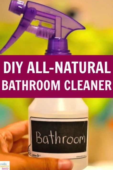 DIY all natural bathroom cleaner. Easy and non-toxic Homemade Bathroom Cleaner, Natural Bathroom Cleaner, Diy Bathroom Cleaner, Scandinavian Coastal, Coastal Nursery, Natural Cleaning Recipes, Natural Bathroom, Boho Scandinavian, Mama Natural