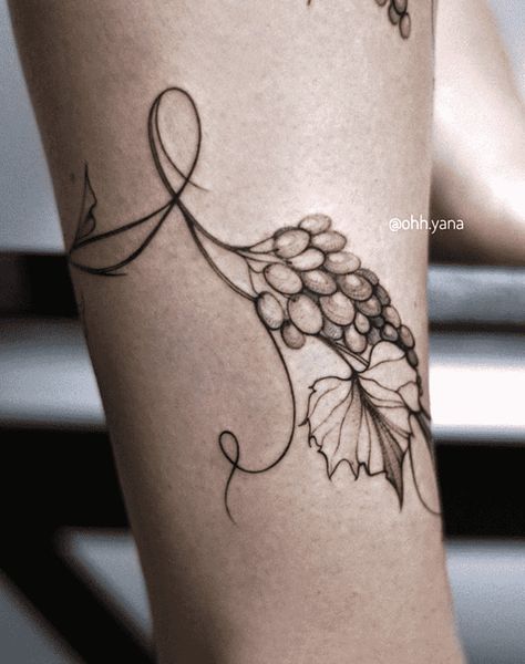 Wine Grape Tattoo, Grapes Tattoo Design, Grapevine Tattoos For Women, Grape Leaf Tattoo, Grape Vine Tattoos For Women, Vineyard Tattoo, Grapevine Tattoo, Grape Vine Tattoo, Grape Tattoo