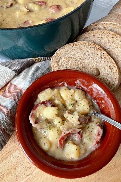 Oktoberfest Stew Oktoberfest Potatoes, Octoberfest Stew, Oktoberfest Stew, Oktoberfest Recipes, Fermented Sauerkraut, Sausage Stew, Oktoberfest Food, Octoberfest Food, German Potatoes