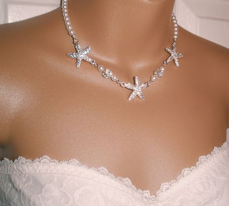 Starfish Bride Necklace, Destination Wedding, Beach Bride Jewelry, Under the Sea Theme Wedding, Bride Necklaces, Ocean Theme Bride Jewelry Sea Theme Wedding, Bride Necklaces, Ocean Wedding Theme, Ocean Theme Jewelry, Crystal Bridal Jewelry Sets, Bride Bracelet, Beach Wedding Jewelry, Wedding Jewelry For Bride, Ocean Necklace