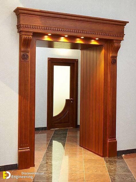 Top 30 Ideas To Decorate With Wooden Arches Your House - Engineering Discoveries House Main Door Design, Front Door Design Wood, Wooden Front Door Design, Wooden Main Door Design, Pooja Room Door Design, Entrance Door Design, Pooja Room Design, Room Door Design, House Arch Design