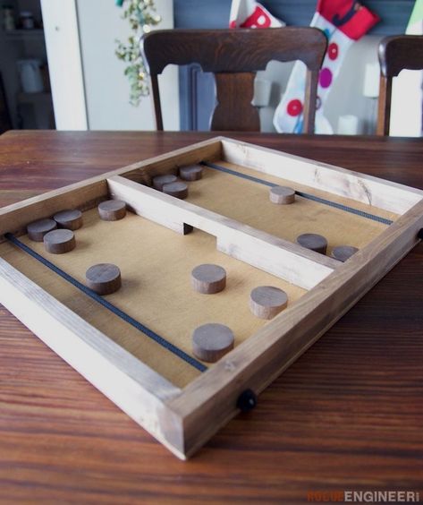 Diy Wooden Games, Board Games Diy, Wood Games, Woodworking Box, Uncommon Goods, Easy Build, Wooden Games, Faux Fireplace, Diy Holz