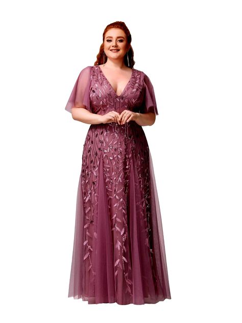 Ever Pretty Sleeve Wedding Orchid Dresses Dress For Banquet, Saffron Color, Orchid White, Plus Size Bridesmaid, Fishtail Dress, Ever Pretty, Lace Bridesmaid Dresses, Red Dark, Mermaid Evening Dresses