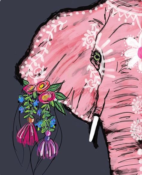 Ideas For Canvas, Elephant Painting Canvas, Canvas Art Ideas, Art Ideas For Teens, Boho Painting, Elephant Drawing, Elephant Canvas, Appliances Online, Elephant Painting