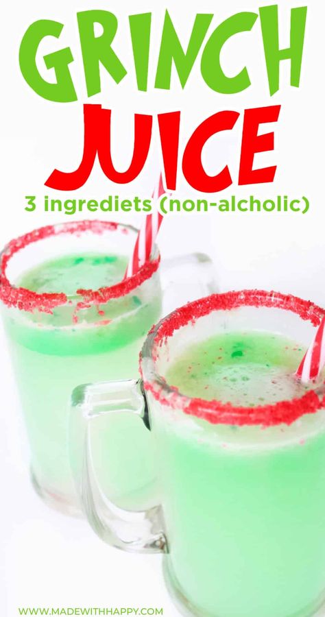 Easy Grinch Punch Recipe with Only 3 Ingredients Kid Friendly Grinch Punch, Grinch Punch Nonalcoholic, Grinch Juice For Kids, Grinch Drink For Kids, Grinch Drinks For Kids, Grinch Punch Recipe For Kids, Grinch Margarita, Grinch Juice, Grinch Punch Recipe