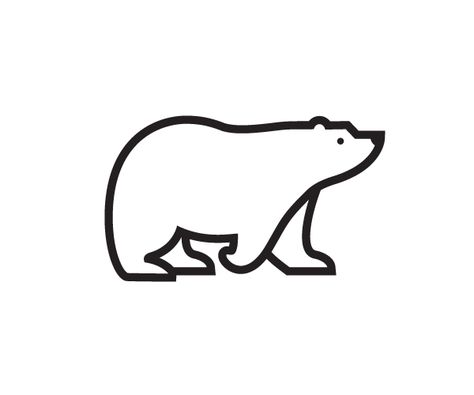 Polar Bear - Nate Koehler Polar Bear Outline, Polar Bear Logo, Bear Tattoos, Best Logo Design, Bear Art, Logo Mark, Logo Branding Identity, Animal Logo, Illustration Character Design