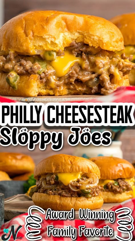 All Day Crockpot Meals Dinners, Philly Sloppy Joe Recipe, Easy Kid Friendly Fall Dinner Recipes, Hamburger Meat Lunch Ideas, Cheap Big Family Meals Dinners, Sloppy Joe Sandwiches, Easy Weeknight Dinners For Two, Philly Steak Sloppy Joes, Kids Healthy Dinner Ideas