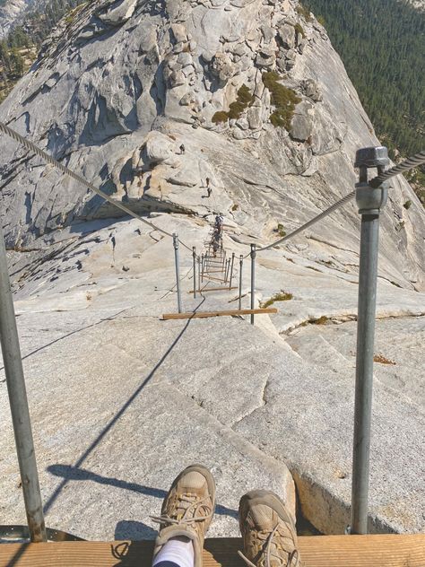 Hiking Half Dome at Yosemite #yosemite #yosemitenationalpark #halfdome #halfdomecables Hiking Yosemite, Hiking In Yosemite National Park, Easy Yosemite Hikes, Hiking Half Dome, Yosemite Climbers 70s, Yosemite Climbing, Half Dome Hike, Yosemite Hikes, Hiking Half Dome Yosemite