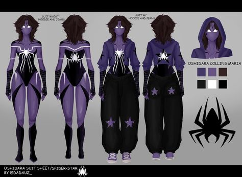 How To Make Your Own Spidersona, Spiderman Suit Design Concept, Spider Suit Ideas, Oc Spiderman Suit, Prowler Oc, Spiderman Suit Ideas, Spiderman Suit Designs, Spider Ocs, Spidersona Design