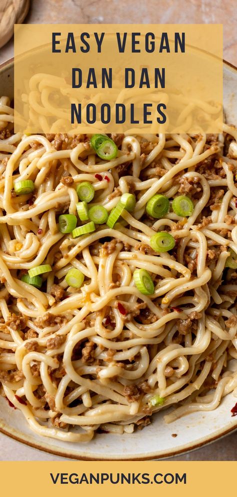 Bring the vibrant flavors of Chinese street food to your table with this Homemade Vegan Dan Dan Noodles recipe. Discover a plant-based twist on tradition – deliciousness guaranteed! Dan Dan Noodles Recipe, Tvp Recipes, Pickled Mustard Greens, Chinese Street Food, Vegan Chinese, Dan Dan Noodles, Vegan Beef, Noodles Recipe, Toasted Sesame Seeds