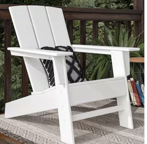 Front Porch Seating Ideas, Adirondack Cushions, Front Porch Seating, White Patio Furniture, Charming Aesthetic, Porch Chairs, Hawaii Homes, Allen Roth, New England Style