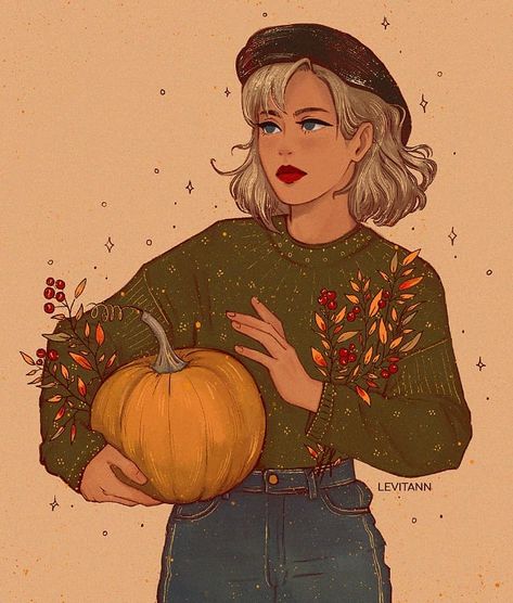 Lana on Instagram: “🍁 . . . . . . #art #illustration #pumpkin #girl #autumn #aesthetic” Fall Drawings, Autumn Illustration, Arte Inspo, Arte Sketchbook, Witch Art, Art And Illustration, Autumn Art, A Drawing, Girl Drawing