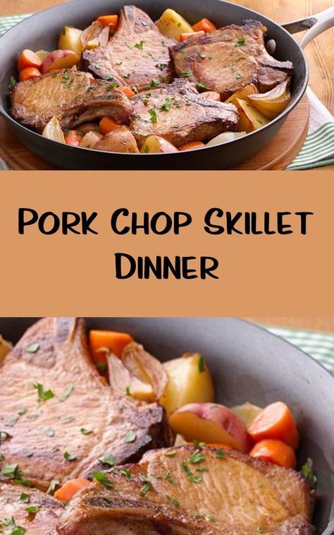 Easy Pork Chop Dinner, Pork Chop Skillet, Roaster Recipes, Skillet Pork Chops, Electric Skillet Recipes, Pork Chops And Potatoes, Skillet Dinner Recipes, Easy Pork Chops, Electric Skillet