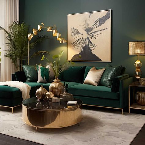 Emerald Sofa, Emerald Green Living Room, Green Sofa Living, Green Couch Living Room, Dark Green Living Room, Green Sofa Living Room, Green Living Room Decor, Green Living Room, Green Apartment