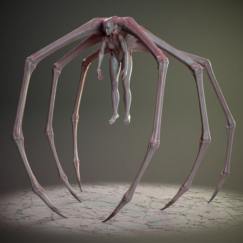 Mutation Art Ideas, Zombie Monster Art, Mutant Monster Concept Art, Centipede Anatomy, Amalgamation Monster, Fleshy Monster, Horror Monsters Concept Art, Spider Human Hybrid, Spider Concept Art