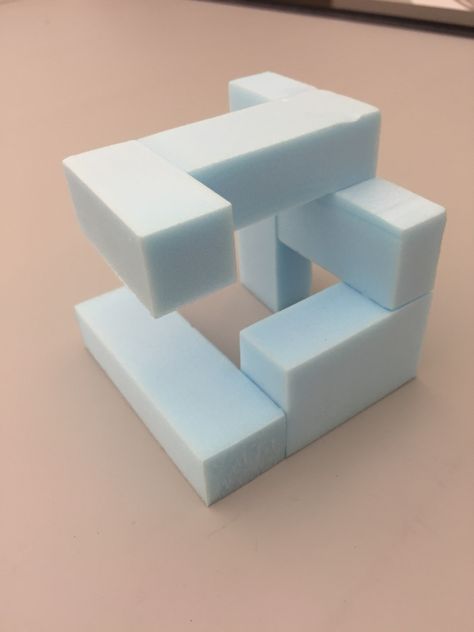 Architecture Cube Model, Foam Architecture Model, Cube Composition Architecture, Cubes Architecture Concept, Model Making Architecture, Cube Architecture, Cube Ideas, Cube Building, Block Core