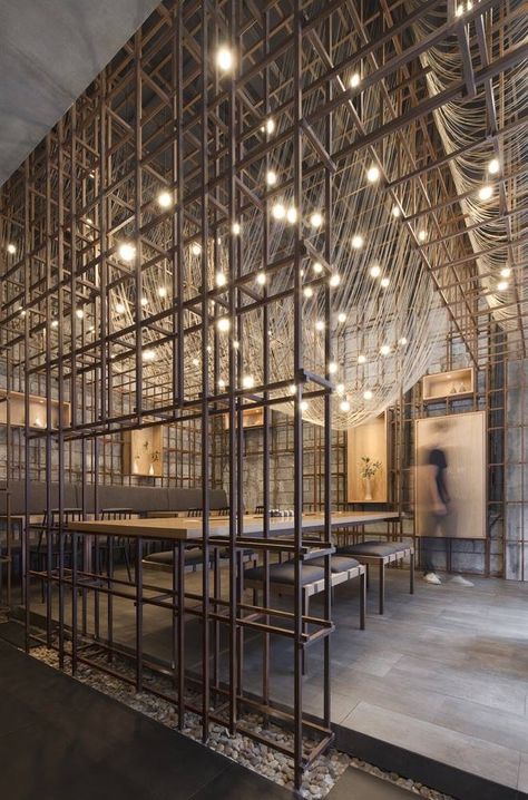 The Noodle, Noodle Bar, Changsha, Bar Interior, Sopot, Zaha Hadid, Chinese Restaurant, Hospitality Design, Scaffolding