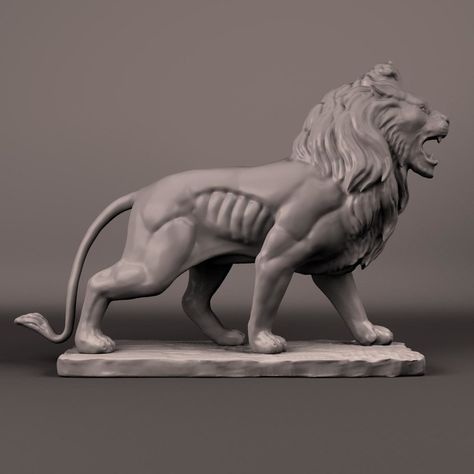 Maya Sculpture, Lion Side View, Lion Anatomy, Animals Tiger, Stone Lion, Anatomy Sculpture, Lion Images, Big Cats Art, Animal Study