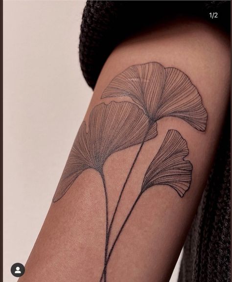 Ginkgo Leaf Tattoo, Art Nouveau Tattoo, Green Tattoos, Nouveau Tattoo, Leaf Tattoo, Water Tattoo, Plant Tattoo, Botanical Tattoo, Small Hand Tattoos