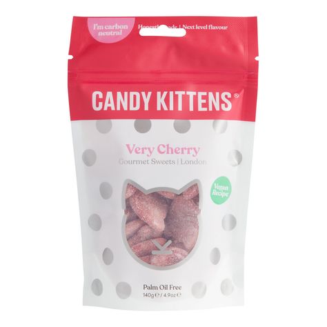 Candy Kittens Very Cherry Gummy Candy Bag - World Market Candy Kittens, Cherry Flavored Candy, Fruit Plus Candy, Gummy Cherries, Silky Gem Candy, Candy Variety Pack, Gourmet Sweets, Palm Oil Free Products, Sweet 16 Parties