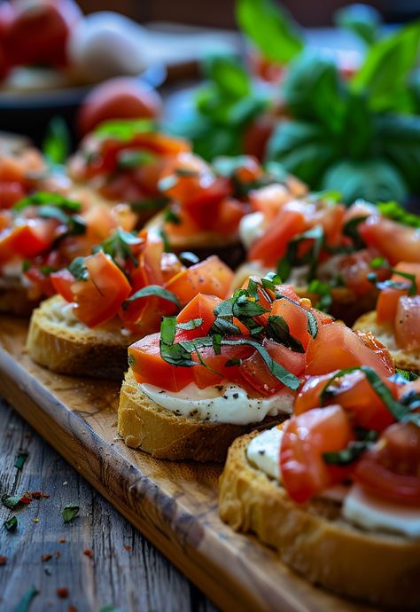 Learn How to Cook Bruschetta Recipe For Free | Recipes You'll Love, Made Easy! Home Made Bruschetta, Bruschetta Toast Recipe, Brushetta Appetizers Mozzarella, Simple Bruschetta Recipe, Barata Cheese Recipe, Bruchetta Appetizers Mozzarella, Lobster Bruschetta Recipe, Birthday Party Meal Ideas, Bruschetta Recipe Easy