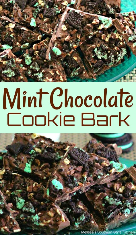 Recipes With Mint Oreos, Mint Bark Recipe Holidays, Cookie Bark Recipes, Candy Bark Recipes, Cookie Bark, Bark Recipes, Mint Desserts, Mint Recipes, Candy Recipes Homemade