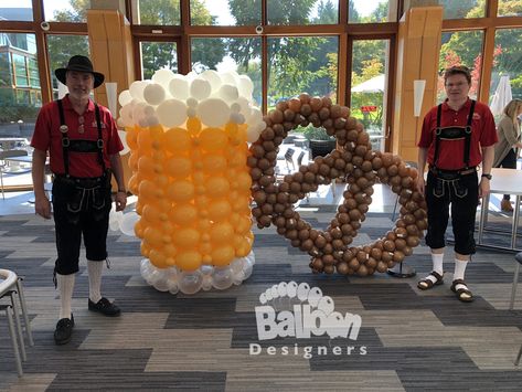 Microsoft loves to celebrate, so when they hosted an Oktoberfest event at Building 86 in September 2018, we wanted to really bring it! This oversized beer and pretzel sculpture made of balloons was a hit to be sure! For more of our unique and original balloon creations, visit our website at www.balloondesigners.com Beer Cheese Soup Crockpot, Beer Party Theme, Beer Birthday Party, Beer Photography, Oktoberfest Beer, Oktoberfest Party, Beer Theme, Beer Poster, Beer Birthday