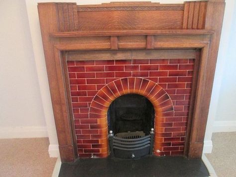 Trying to love my 1930s fireplace - what colour walls? | Mumsnet Discussion 1920s Fireplace, 1940s Living Room, Bungalow Fireplace, Brown Fireplace, 1930s Fireplace, Fireplace Style, Craftsman Fireplace, Tall Fireplace, Small Bungalow