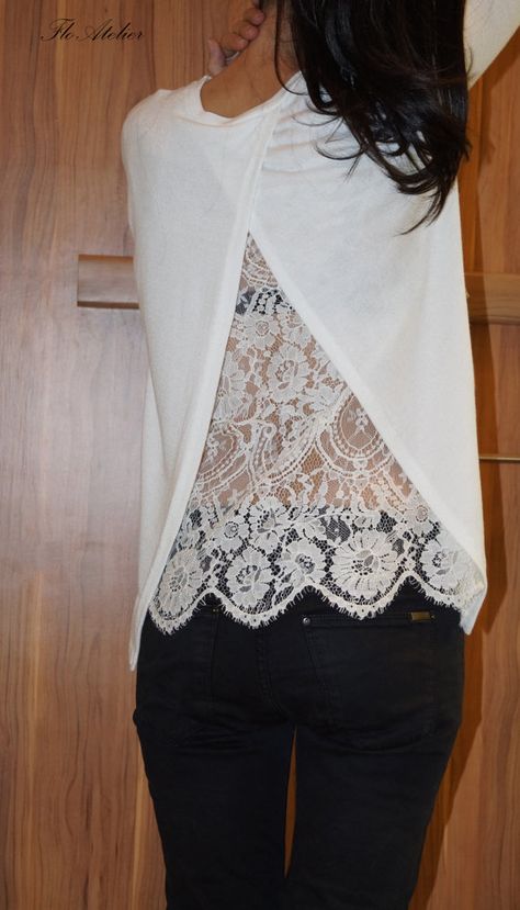 Lace Shirt Outfit, Lace Long Sleeve Shirt, Lace Blouse Long Sleeve, White Lace Top, Refashion Clothes, Lace Shirt, Long Blouse, Cotton Lace, Blouse Styles