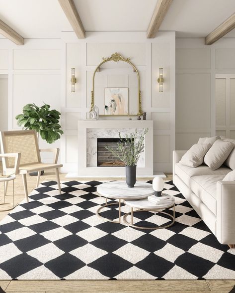 Black and white living room decor