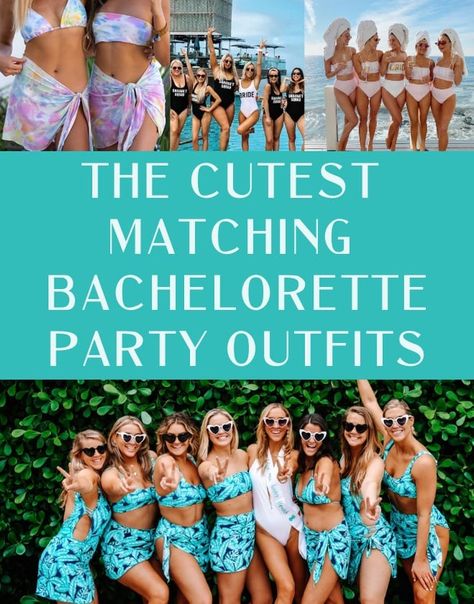 Chic Bachelorette Party Favors that Everyone Will Love - JetsetChristina Bachelorette Party Outfit Mexico, Bachelorette Matching Sarongs, Bachelorette Party Beach Outfit, Coordinating Bachelorette Outfits, Bachelorette Party Hawaii, Bachelorette Cover Up, Bridal Party Bikinis, Bachelorette Boat Day Outfit, Bachelorette Party Bikinis