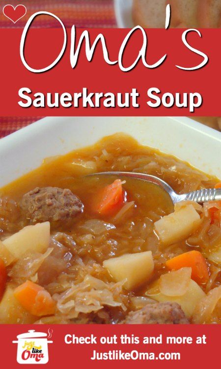 German Soup Recipes, German Soup, Recipe Cabbage, Sauerkraut Recipe, Sauerkraut Soup, German Food Authentic, Salad Kale, Cheesy Potato Soup, Food Authentic