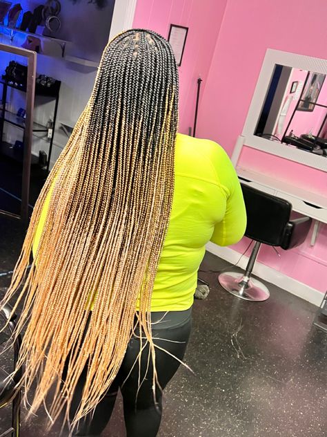 Black Blonde Ombre Braids, Ombre Blonde Knotless Braids, Ombré Braids, Black Braid Styles, Black And Blonde Ombre, Ombre Braids, Color Braids, Ombre Box Braids, Braids Blonde