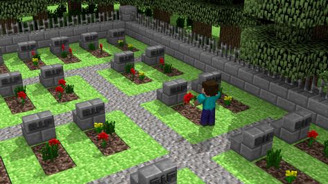 Minecraft Cemetery, Minecraft Graveyard, Villa Minecraft, Construction Minecraft, Minecraft Decoration, Minecraft Village, Rumah Minecraft Sederhana, Minecraft World, Bangunan Minecraft