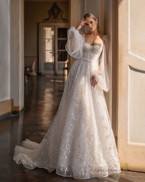 Romantic Wedding Dress Puffy Sleeves, Corset Sleeves Wedding Dress, Boho Wedding Dress Puff Sleeves, Fluffy Sleeves Wedding Dress, Corset Wedding Dress With Puffy Sleeves, White Wedding Dress Puffy Sleeves, Pirate Sleeve Wedding Dress, Princess Sleeve Wedding Dress, Big Wedding Dress With Sleeves