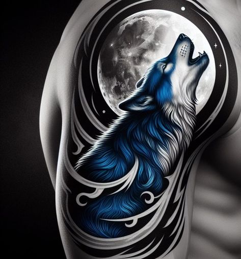 Wolf And Snake Tattoo, Womens Wolf Tattoo, Wolf Tattoos For Women, Cute Tattoo Ideas, Girl Thigh Tattoos, Sagittarius Tattoo, Half Sleeve Tattoos Drawings, Wolf Tattoo Sleeve, Animal Tattoo Ideas