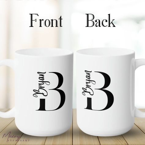 Monogram Mugs Vinyl, Initial Large Mug, Personalized Coffee Mugs Bulk, Initial Mugs, Letter Mugs Initials, Initial Mug, Monogram Coffee Mug, Order Design, Name Mug