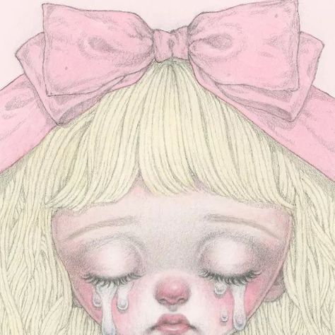 Drawing Tears, How To Draw Tears, Creepy Pink Aesthetic, Uicideboy Wallpaper, Creepy Cute Aesthetic, Doll Drawing, Creepy Images, Doll Aesthetic, Like Drawing