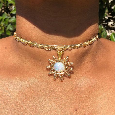 NuDiamonds on Instagram: “✨Sooo Excited to Announce my 1st LIVE SALE will be Friday 5/13 at 3pm PST!!🎉✨ ✨This Sun Opal Choker I created along with many more items…” Spiritual Gold Choker Jewelry, Sun Choker, Opal Choker, Celestial Choker Necklace, Celestial Gold Opal Necklaces, Sun, Choker Necklace, Opal, Instagram