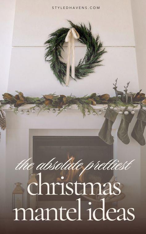 On the hunt for 2024' best Christmas mantles? These absolutely beautiful Christmas mantel ideas are a must-see - explore all of 2024's top modern Christmas decor trends and get inspired by all these super pretty Christmas decorations we'll be trying in our own homes this year. (SAVE to your Christmas decor inspiration board to shop the look later!) 2024 Christmas Mantel Ideas, Chic Mantle Decor, Diy Christmas Mantle Decor, Christmas Mantel Decorating Ideas Simple, Mantle Modern, Christmas Mantle Decor Ideas, Diy Christmas Mantle, Christmas Mantel Ideas, Christmas Fireplace Mantels