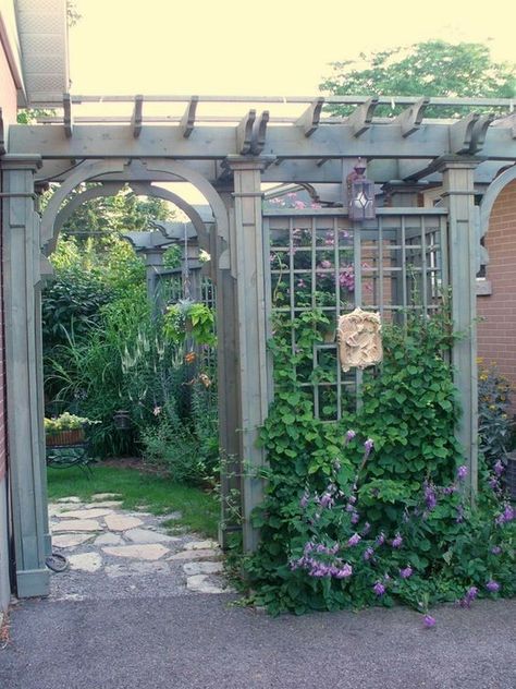 Napa Farmhouse, Pergola Trellis, Garden Screen, Walkways Paths, Trellis Ideas, Garden Vines, Garden Arbor, Garden Entrance, Privacy Fences