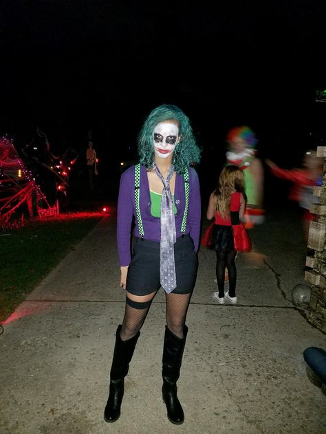 Female joker Joker Girl Costume, The Joker Girl Costume, Girl Joker Costume, Girl Joker Halloween Costume, Women’s Joker Outfit, Joker Custom Women, Girl Joker Outfit, The Joker Women’s Halloween Costume, Joker Outfit