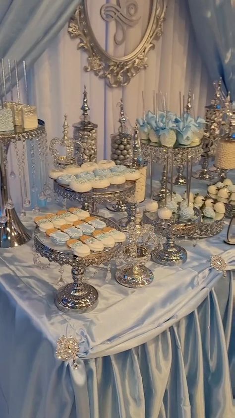 Quince Cinderella, Winter Wonderland Quince, Sweet 16 Cinderella Theme, Winter Wonderland Sweet 16, Quinceanera Winter Wonderland, Winter Wonderland Quinceanera, Blue Quinceanera Theme, Quinceanera Blue, Baby Blue Quinceanera