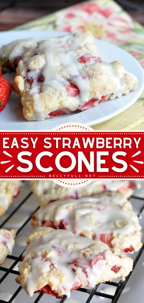 White Chocolate Strawberry Scones, White Chocolate Scones, Breakfast Desserts, Strawberry White Chocolate, Strawberry Scones, Scone Recipes, Fruit Scones, Chocolate Scones, Scones Recipe Easy